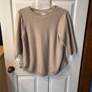 J. Jill Soft Beige Crew Neck Sweater
